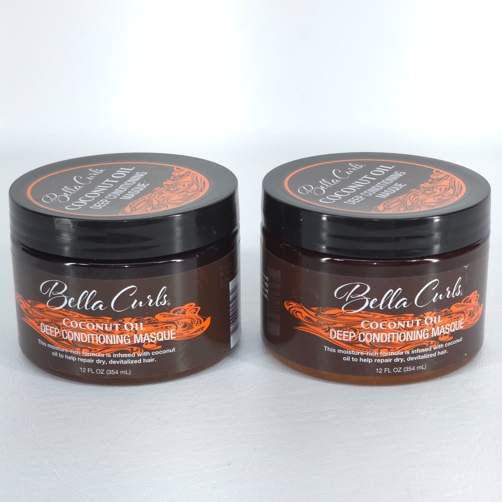2x Bella Curls Coconut Oil Deep Conditioning Masque 12 oz Hair Mask Deadstock